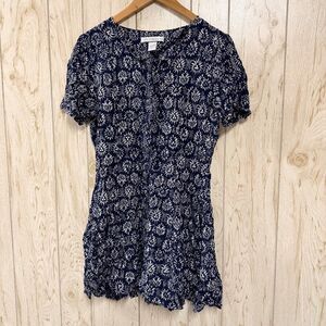 The Limited Blue Floral Romper Dress M